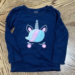 Carter's Dark Blue Unicorn Long Sleeve Tee